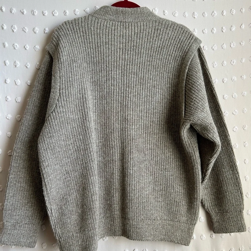 Shetland Edinburgh Wool Mill Button Up‎ Long Sleeve Sweater Tan Brown